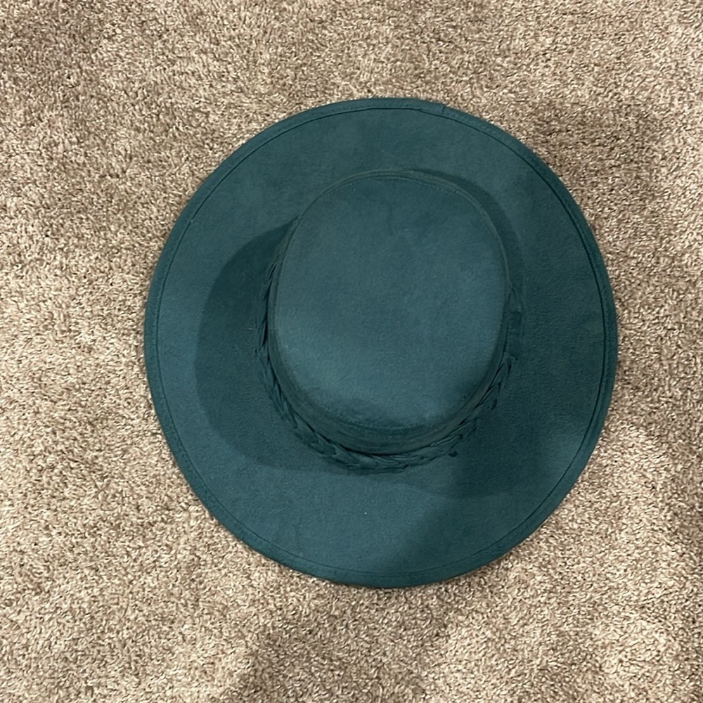 Western Teal Hat with Braided Band - Picture 8 of 8
